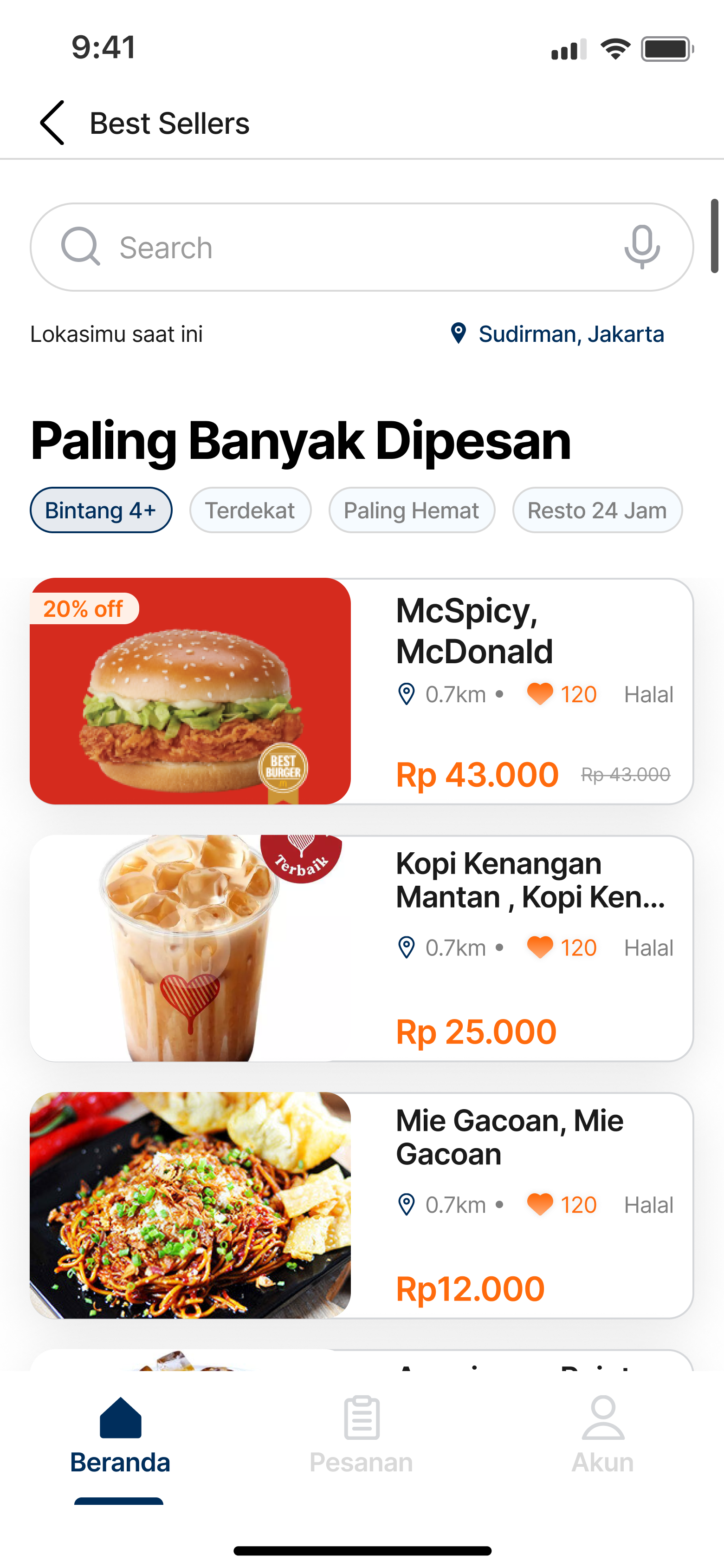 Pilih Menu Makanan atau Minuman yang Diinginkan